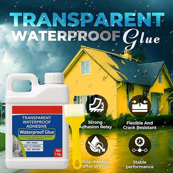 Waterproof Crack Sealing Transparent Liquid with Brush (1KG)