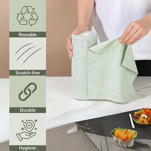 Reusable Microfiber Cleaning Cloth Roll