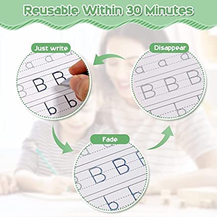 Kids Reusable Magic Book Set – 10 Refills & Grip Pen