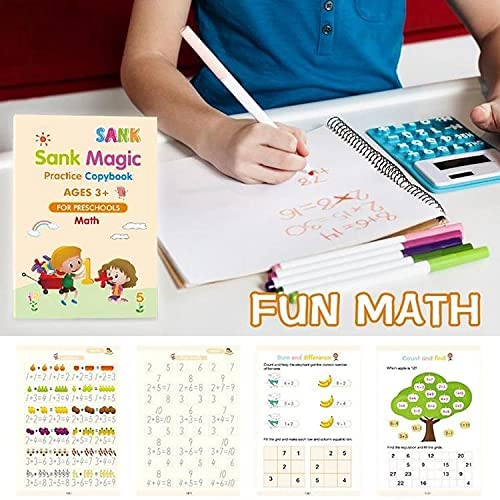 Kids Reusable Magic Book Set – 10 Refills & Grip Pen
