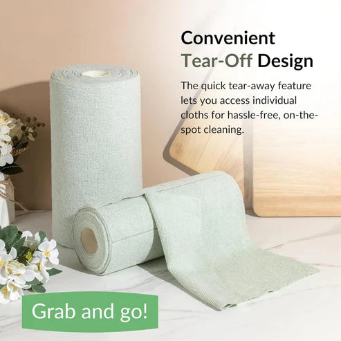 Reusable Microfiber Cleaning Cloth Roll