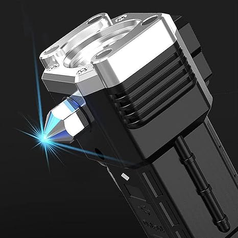 Rechargeable LED Torch with Power Bank & Emergency Hammer
