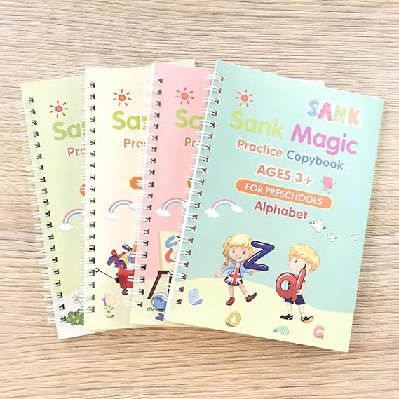 Kids Reusable Magic Book Set – 10 Refills & Grip Pen