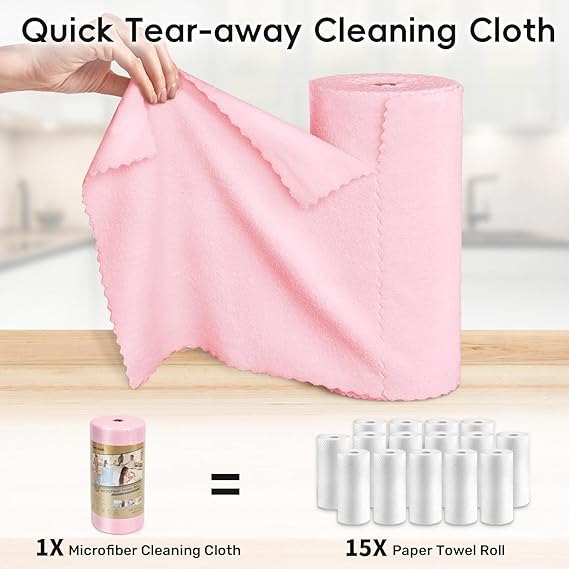 Reusable Microfiber Cleaning Cloth Roll