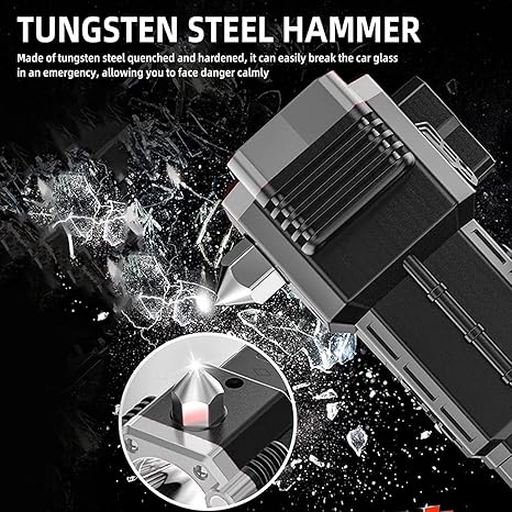 Rechargeable LED Torch with Power Bank & Emergency Hammer