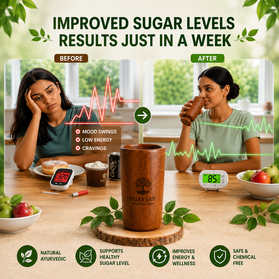 Vijaysar herbal wood tumbler