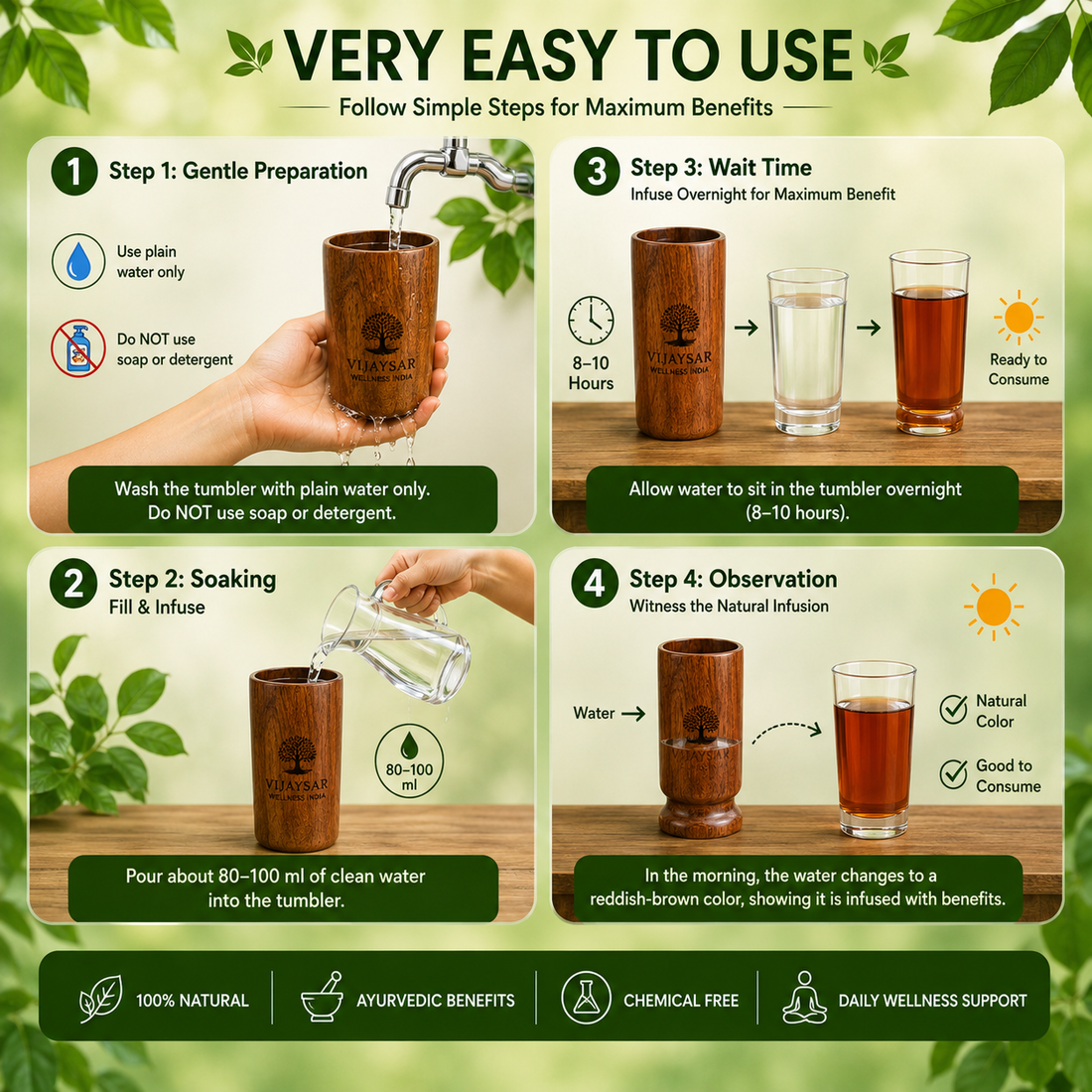 Vijaysar herbal wood tumbler