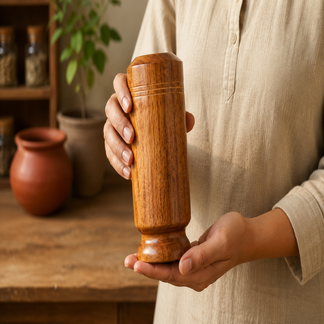 Vijaysar herbal wood tumbler