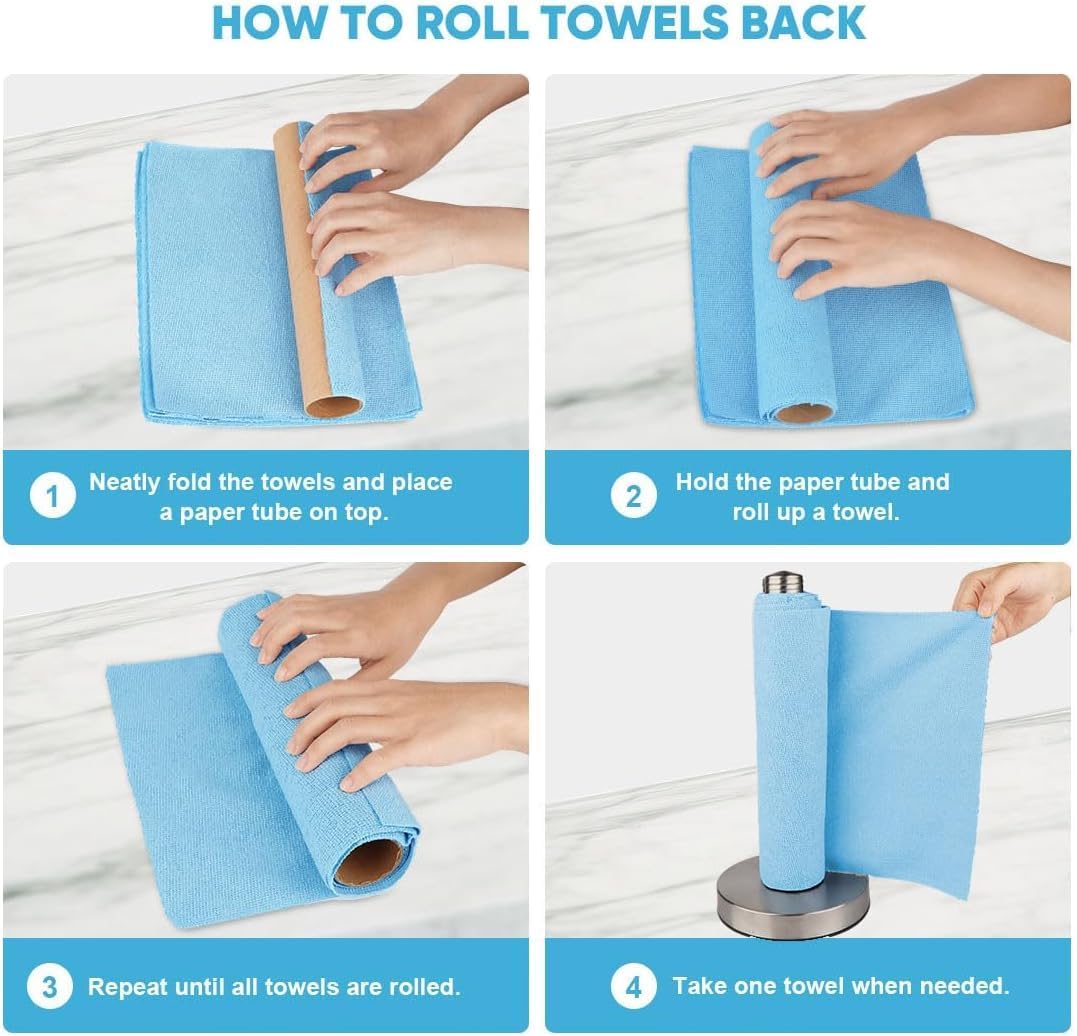 Reusable Microfiber Cleaning Cloth Roll